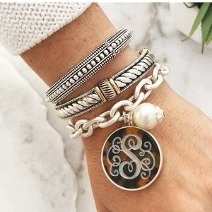 Monogram initial tortoise bracelet
